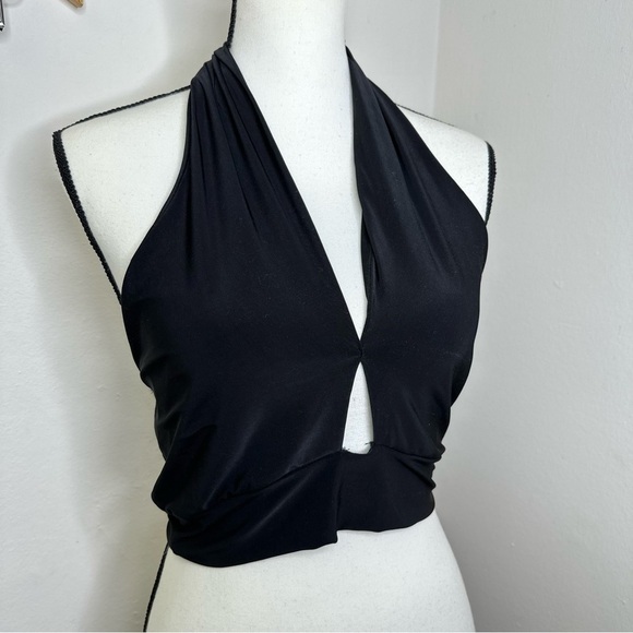 Saints Womens Halter Top Blouse Backless‎ Black Size Medium - Picture 3 of 7